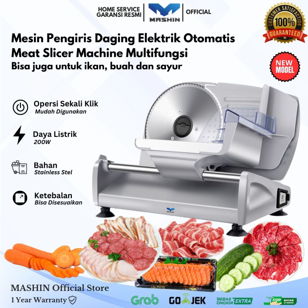 Mashin - Mesin Pengiris Daging Elektrik Daging Beku BBQ Cepat Akurat Meat Slicer Automatic