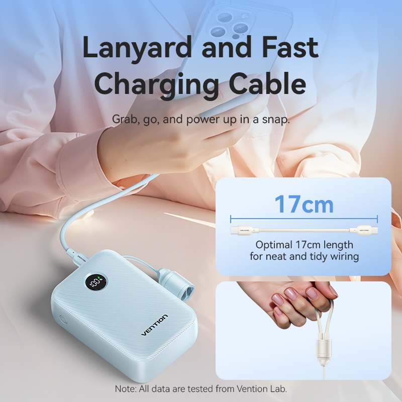 Vention Powerbank Pro Series 10000mAh 20000mAh 22.5W Fast Charging USB-C USB-A iPhone Android Airline Approved - Gambar 3