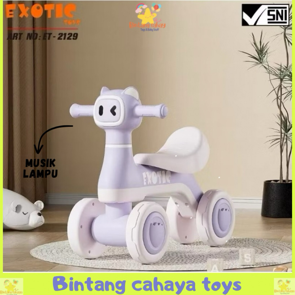 Sepeda Anak Balance Bike Musik Lampu Nyaman