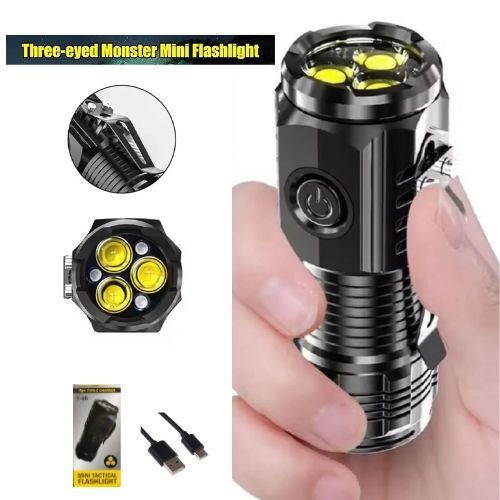 Senter Mini 3 LED 5 Mode Tahan Air Portabel