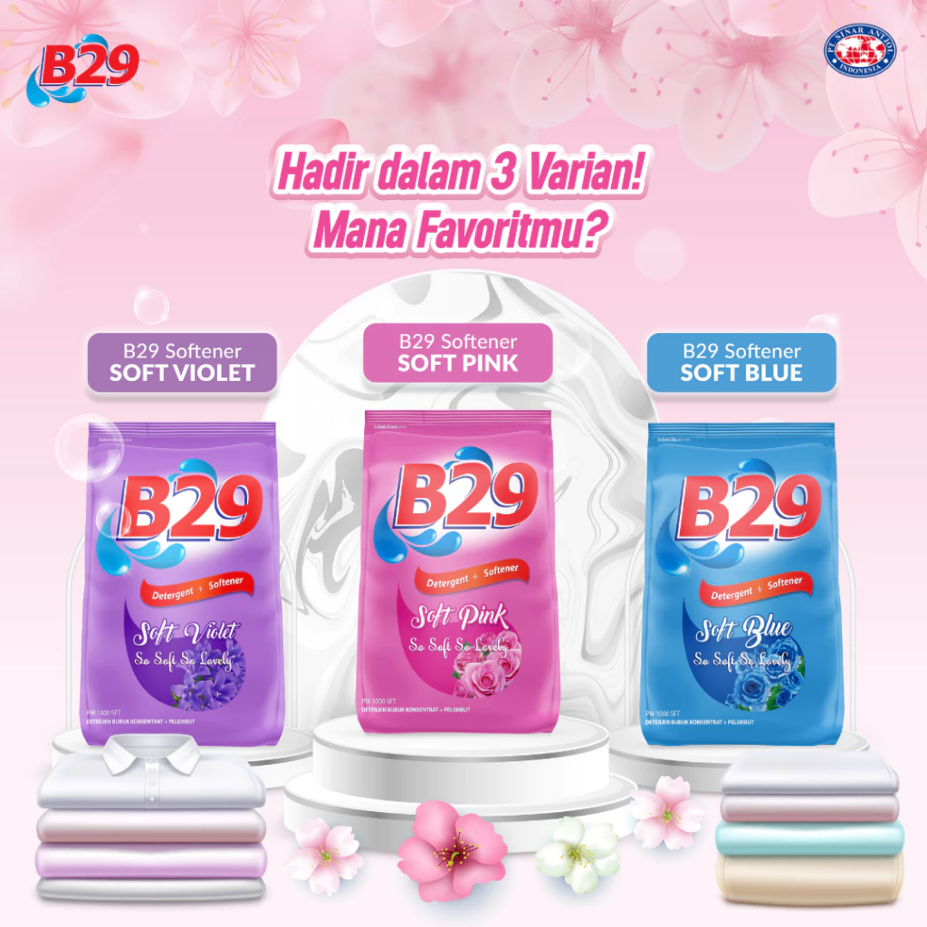 5000 B29 Detergent Softener Pink 200gr - Sabun Cuci Pakaian Deterjen Bubuk Plus Pelembut Pink - Gambar 2