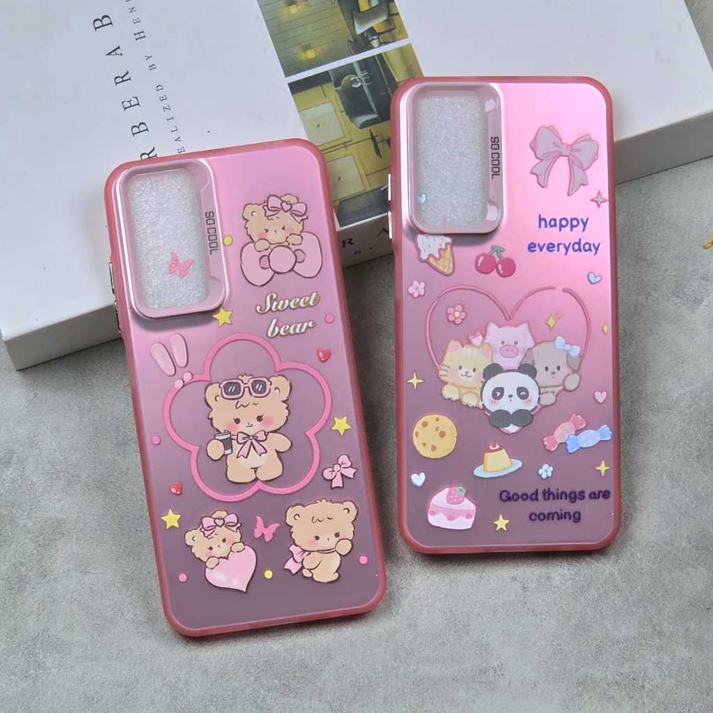 Case Realme 10 4G Realme 10 Pro Realme 10 Pro Plus Realme 11 4G Realme 11 Pro Realme 11 Pro Plus  Realme 12 5G Realme 12 Plus 5G Realme 12 Pro Plus 5G Realme 9I Case Hologram gambar Sweet Bear Panda Cat Kartun Lucu
