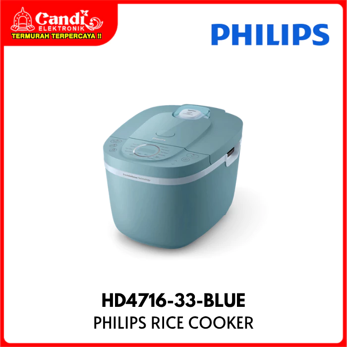 PHILIPS Digital Rice Cooker 1.8 Liter Fresh Defense Technology Inner Pot Anti Lengket HD4716-33-BLUE