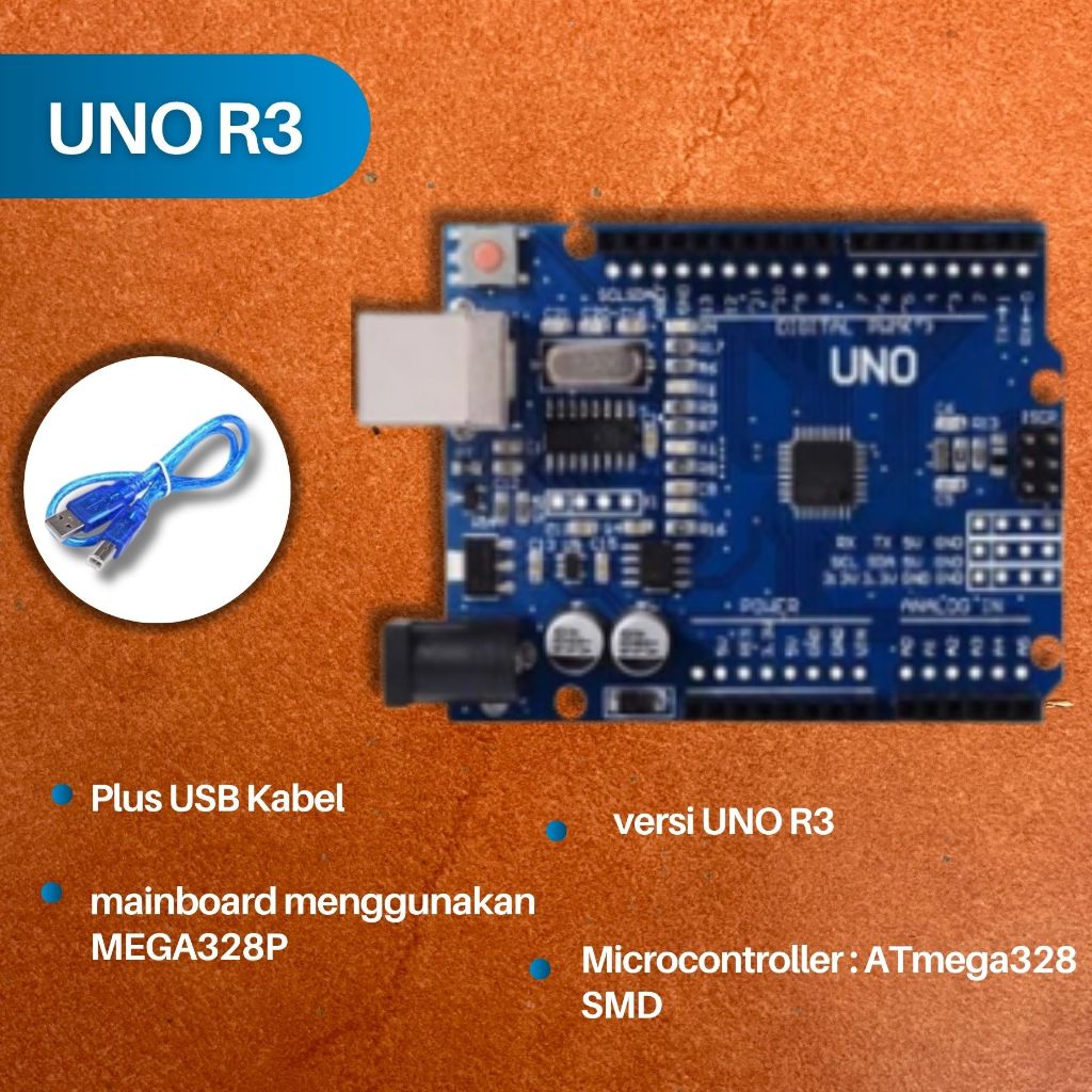 UNO R3 SMD ATMEGA328P COMPATIBLE BOARD + USB CABLE | Shopee Singapore