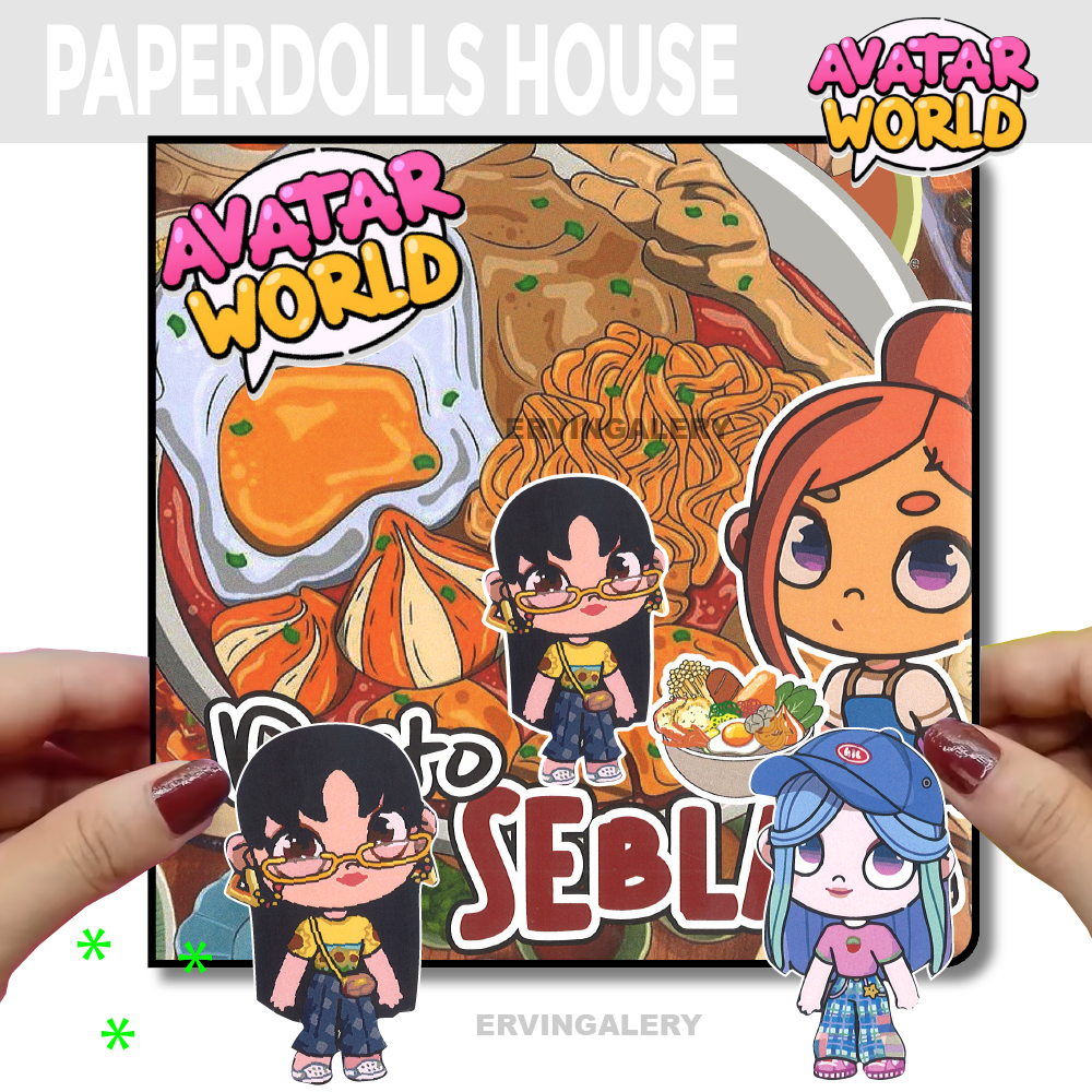 Toca Boca Avatar Seblak Resto Paper doll house children's educational ...