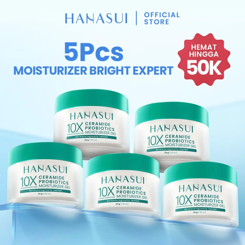 [5pcs Hemat] HANASUI Moisturizer Gel Series - Pelembab Gel Lembap & Mudah Menyerap - Bright Expert Mencerahkan - Ceramide Korean Probiotics Skin Barrier - Daily Retinol Cegah Penuaan Dini - Gambar 3