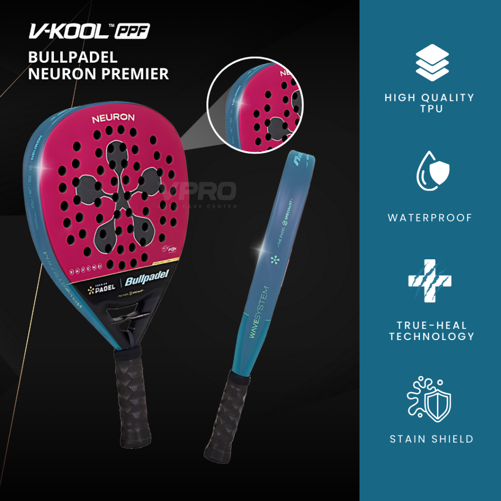 VKOOL PPF Racket Padel Protector - BULLPADEL NEURON PREMIER Anti ...