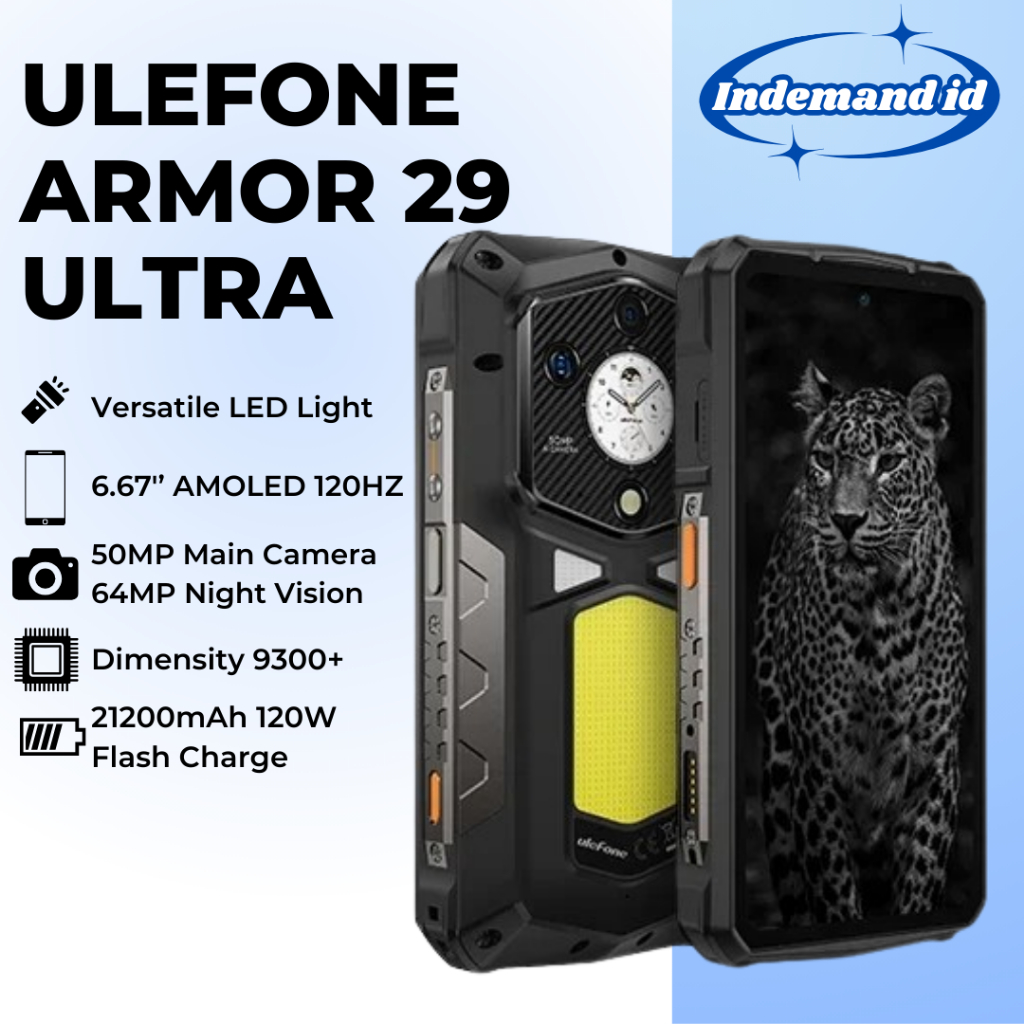 Ulefone Armor 29 Ultra 5G 6.67'' AMOLED 120HZ Dimensity 9300+ 16GB 1TB 21200mAh 120W NFC