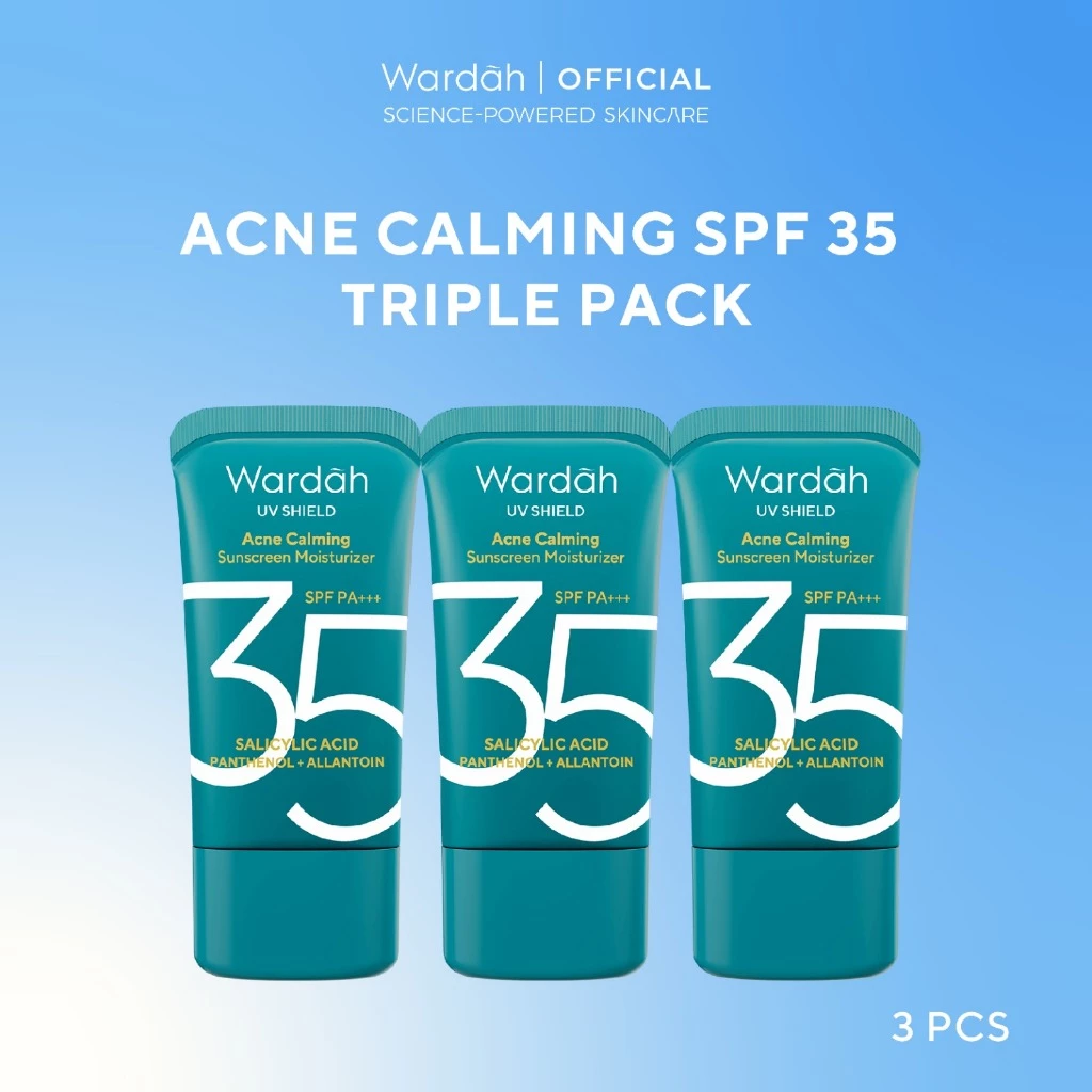 Wardah Sunscreen UV Shield Triple Pack Buy 3 Get 5 SPF 35 PA +++ / SPF 50 PA++++ (Airy Smooth, Essential Gel, Acne Calming, Aqua Fresh, Tone Up, Physical) - Sunscreen No. 1 Sunscreen of the Year - Skincare - Gambar 4