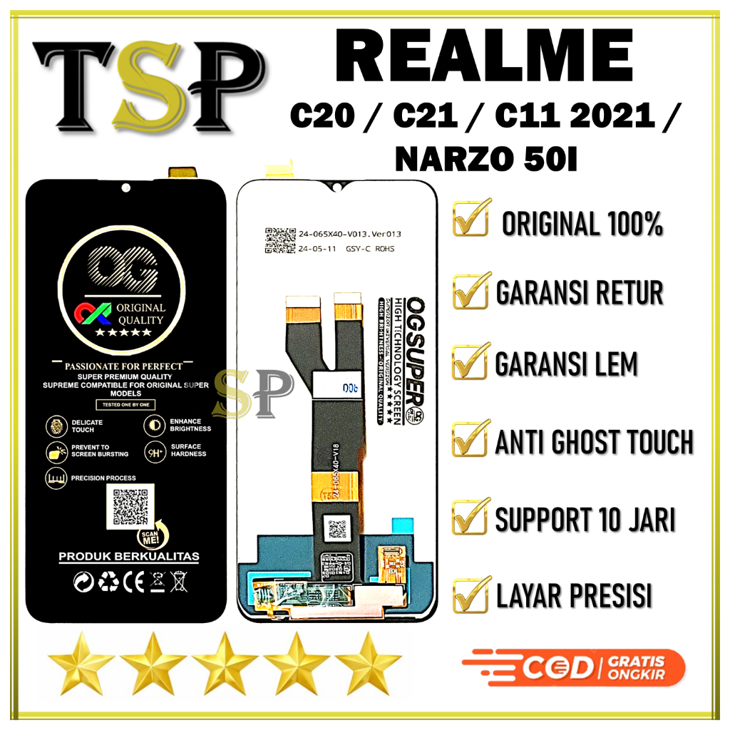 LCD REALME C20 / REALME C21 / REALME C11 (2021) / REALME NARZO 5OI LCD ORIGINAL PABRIK 100%