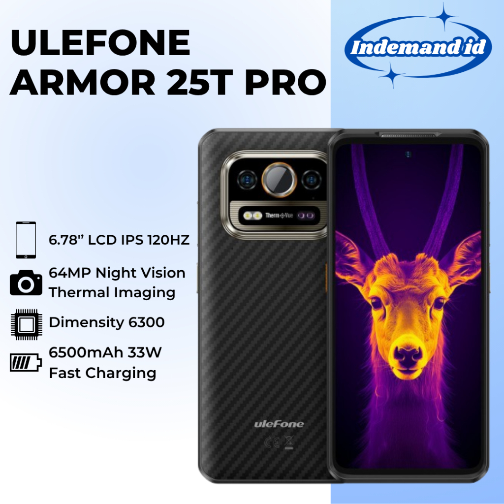 Ulefone Armor 25T Pro 5G Thermal Imaging Rugged Phone 6500mAh 64MP Night Vision Android 14 NFC