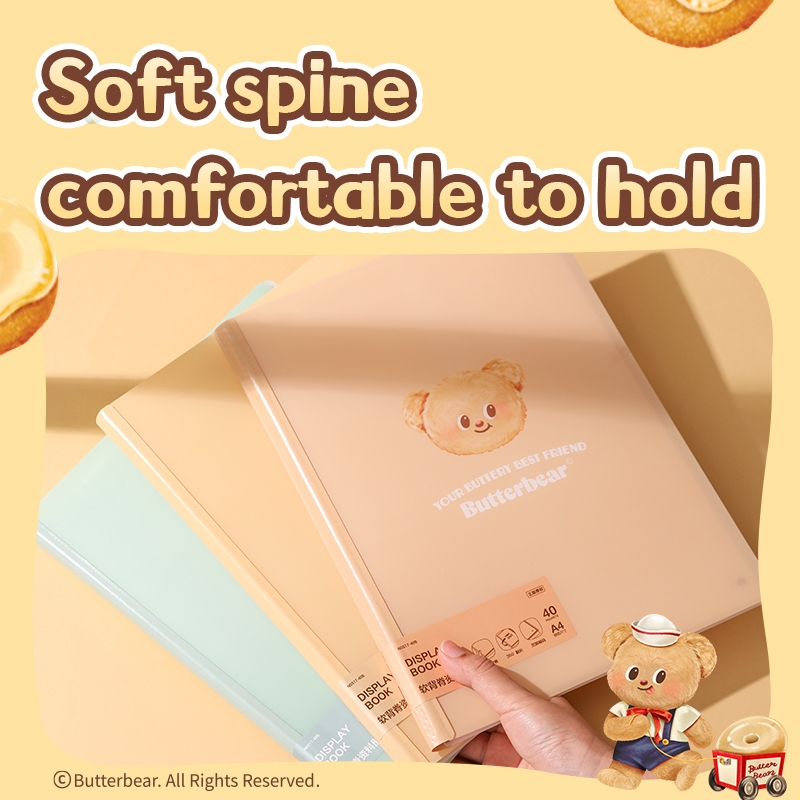 Deli x Butterbear Display Book Map Folder A4 File Dokumen 30/40 Lembar Anti Air NS517 - Gambar 4