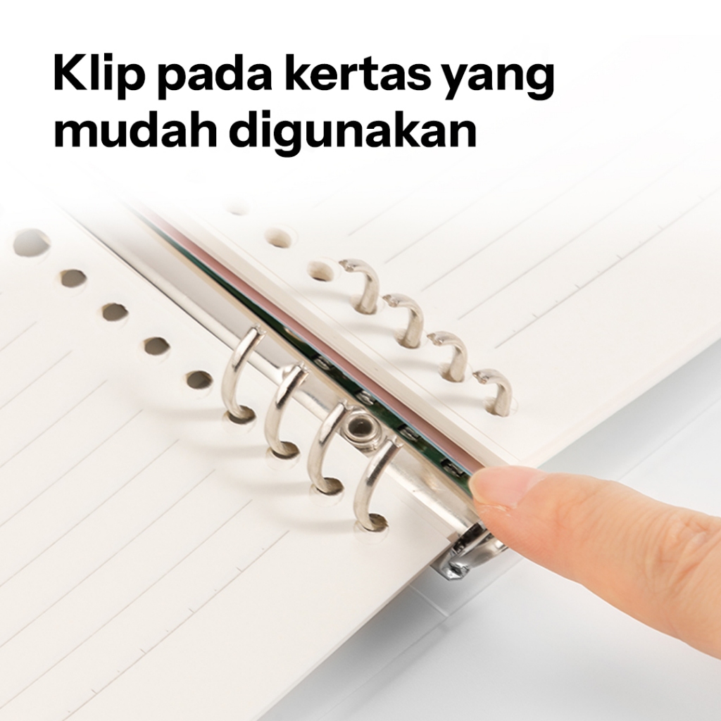 Deli Binder A5 / Loose-Leaf Notebook A4 A5 B5 Binder Notebook Strap Kunci Gratis Pembatas HXX-3 - Gambar 2