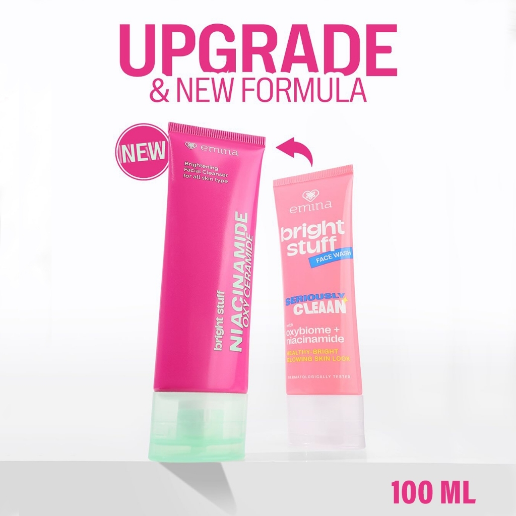 Emina Bright Stuff Face Wash - Sabun Muka Cerah Glowing Anti Kusam / Merah Jingga Official - Gambar 2