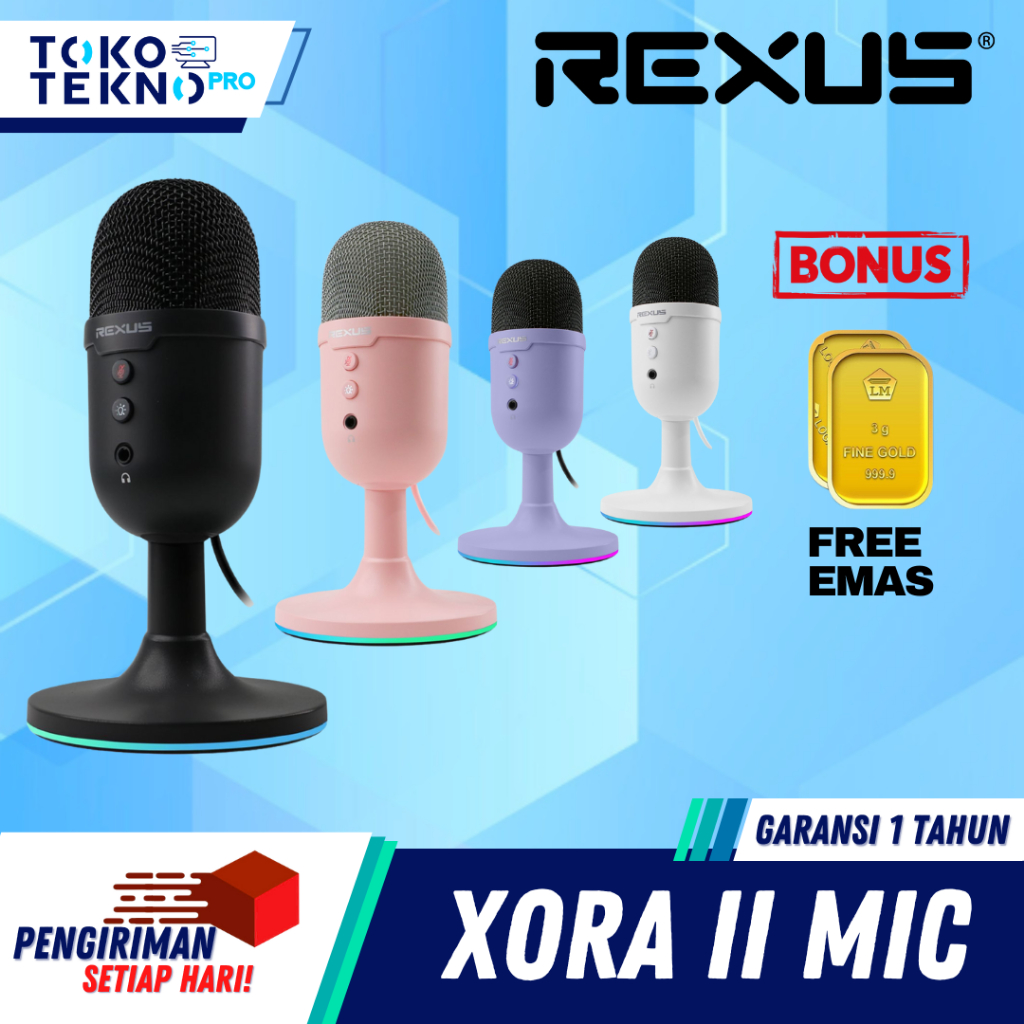 Rexus XORA II / 2 Microphone Condenser RGB Light Effect