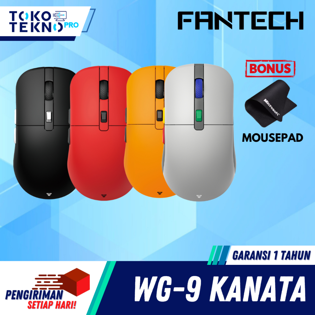 Fantech KANATA WG9 / WG9-S / WG 9S Kanata S Wireless Gaming Mouse Ambidextrous Design RGB PAW-3311