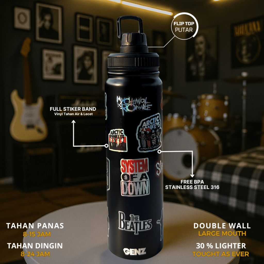 Tumbler Sporty Band Aesthetic Botol Sport Jumbo Stainless Steel Sus 316 Double Wall 800 ml foto 4
