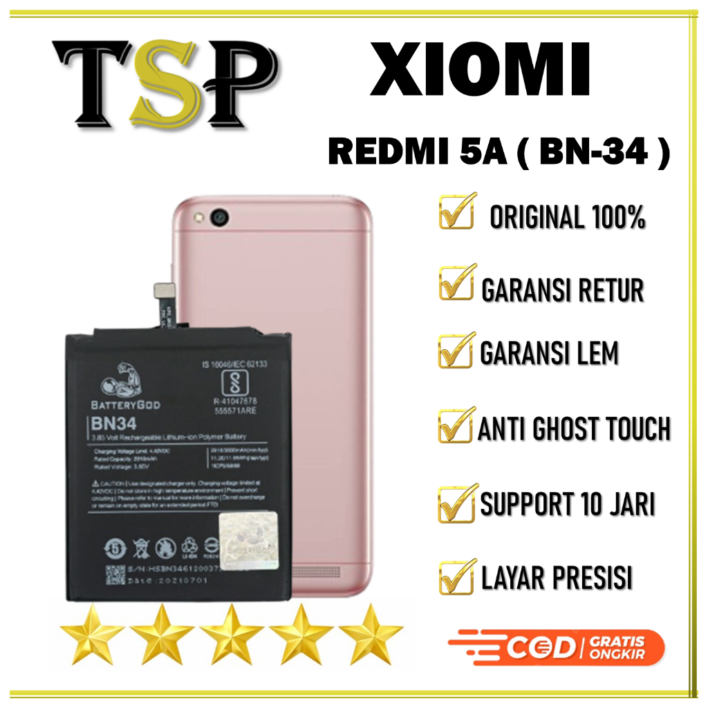 BATERAI XIAOMI ( BN-34 ) REDMI 5A BATERAI ORIGINAL 100%