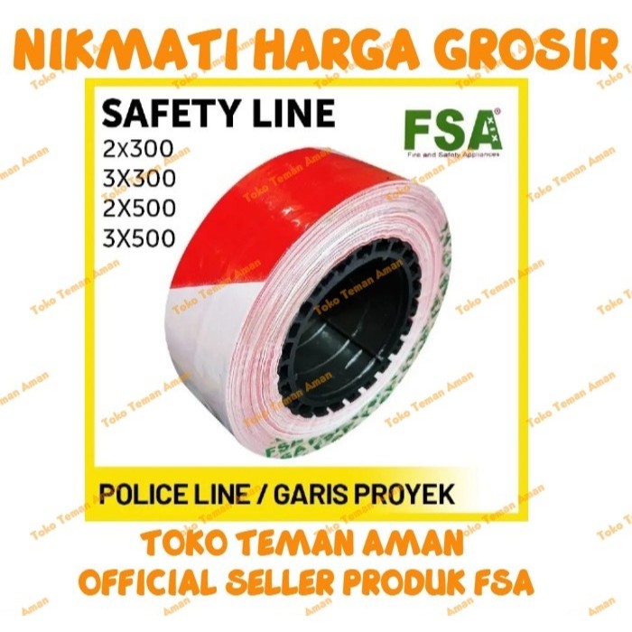 MERAH Safety Line Police Line FSA Brand red and white 2 and 3