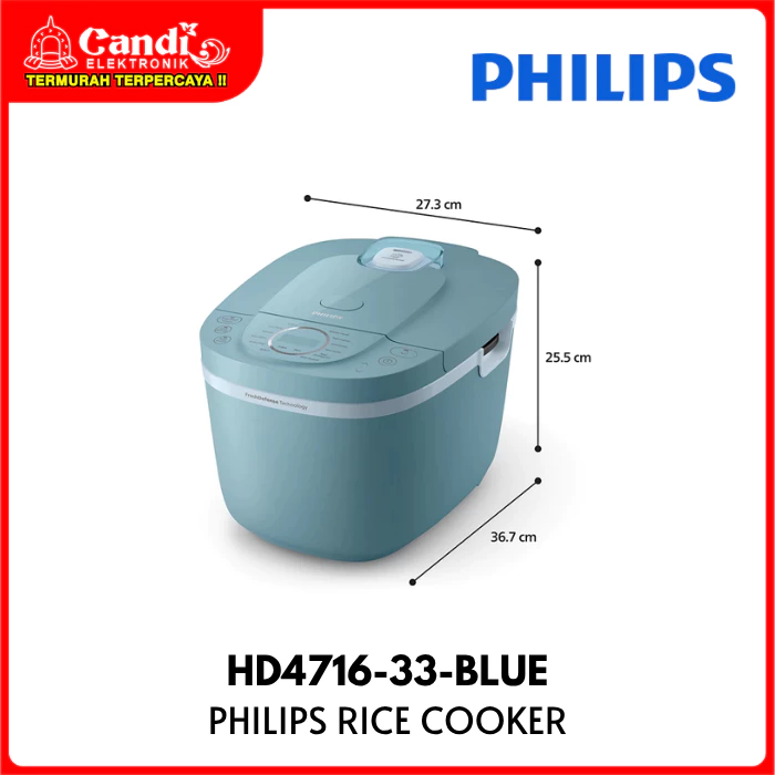 PHILIPS Digital Rice Cooker 1.8 Liter Fresh Defense Technology Inner Pot Anti Lengket HD4716-33-BLUE - Gambar 4