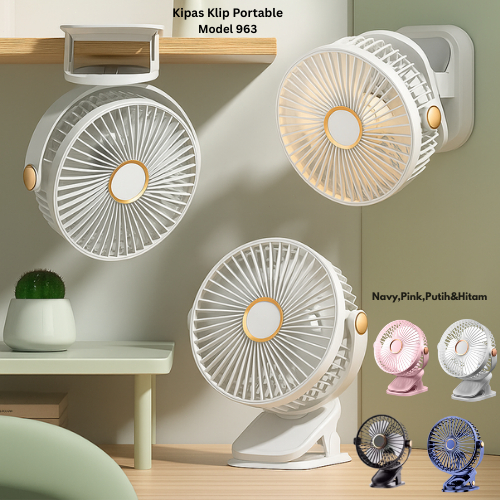 【BIG.ST88】Kipas Angin Jepit USB Clip Mini Fan Rotating Kipas Angin Meja Mini Jepit Portable LED Display Portable Fan