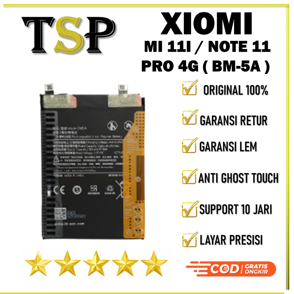 BATERAI XIAOMI ( BM-5A ) MI 11I / NOTE 11 PRO 4G BATERAI ORIGINAL 100%