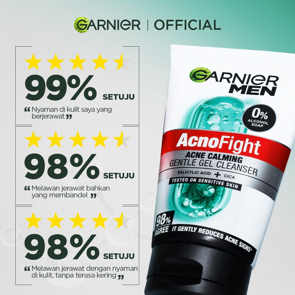 Garnier Men AcnoFight Acne Calming Gentle Gel Cleanser 100ml - Gambar 4