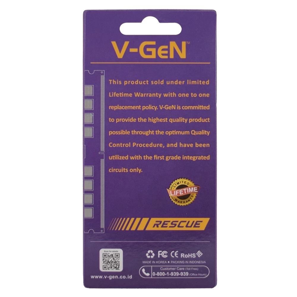 Longdim RAM DDR4 V-GeN RESCUE 4Gb / 8GB PC25600/3200Mhz - Gambar 2