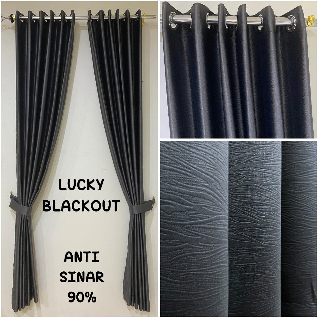 KONG GORDEN BLACKOUT EMBOSS SAFRON MINIMALIS TEBAL 4 UK GORDENG HORDENG TIRAI JENDELA - Gambar 3