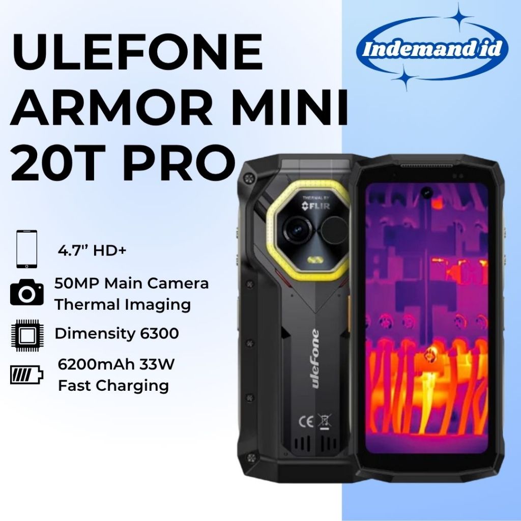Ulefone Armor Mini 20T Pro 5G 16GB 256GB Thermal Imaging 4.7" Rugged Phone Android 14 6200mAh