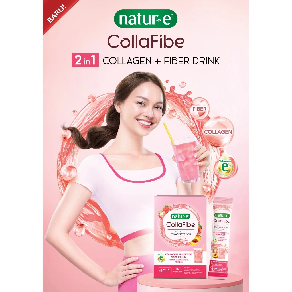 Natur-E Paket Collagen Combo - CollaFibe Collagen Drink 1 Box & Collabites Gummy Collagen 1 pouch - Gummy dengan Collagen, Vitamin E & Biotin - Membantu Menjaga Kesehatan Kulit dari Dalam - Gambar 2