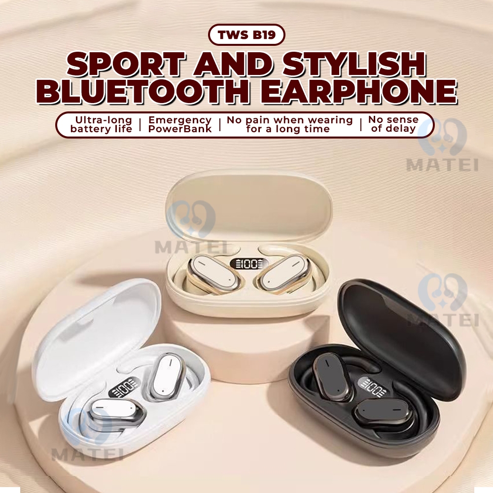 Matei COD Headset Bluetooth TWS B19 Wireless Earphones Bluetooth 5.4 Ear Hook HIFI Mini Gaming Music Waterproof Sports