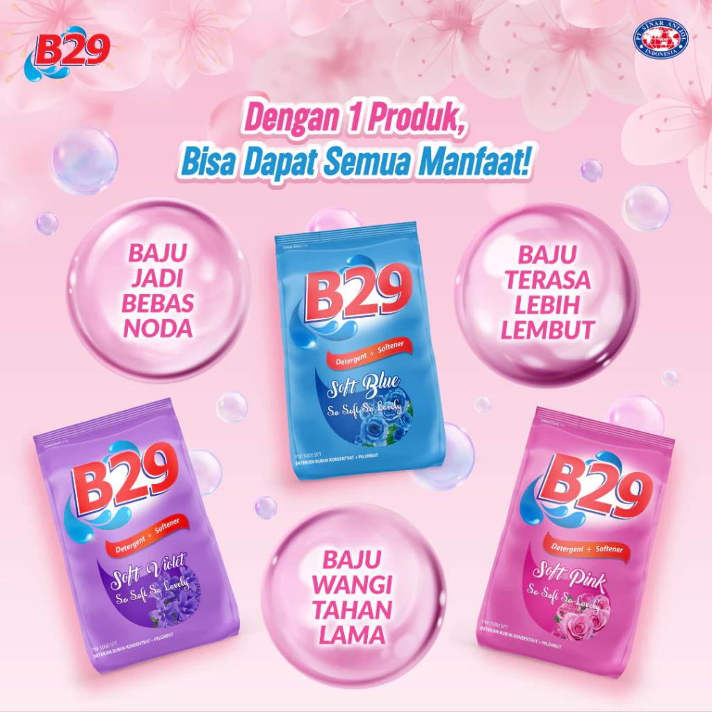 5000 B29 Detergent Softener Pink 200gr - Sabun Cuci Pakaian Deterjen Bubuk Plus Pelembut Pink - Gambar 3