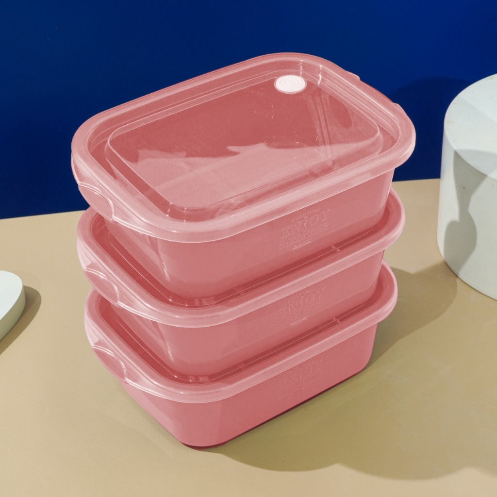 CaTalina 3 Pcs Plastic Storage Set Wadah Plastik Premium 1300 ml - Gambar 2