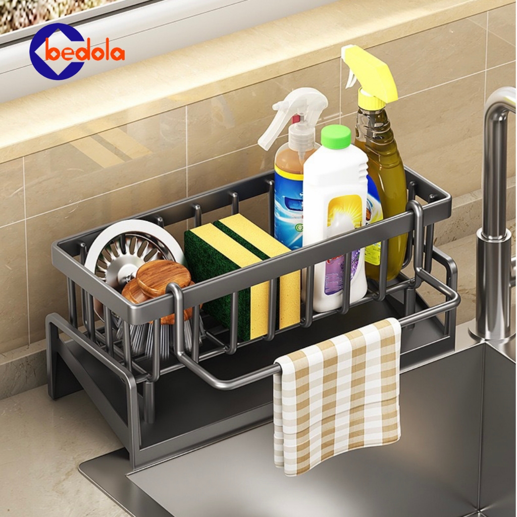 Sponge drying rack, dishwashing soap holder, kitchen organiser rack ...
