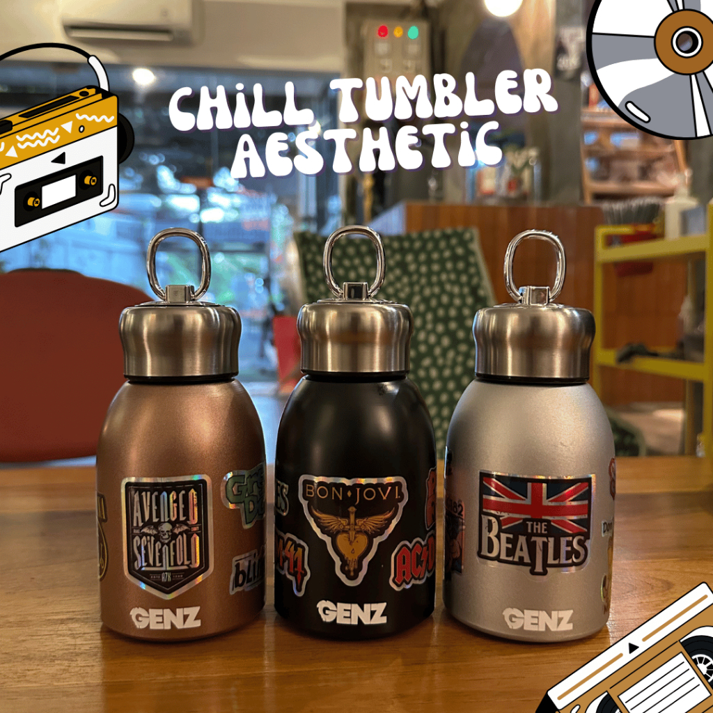 Tumbler Aesthetic CHILL 280 ML Genz Vacuum Insulated  280ml Aesthetic Mini Tahan Dingin Dan Panas foto 2