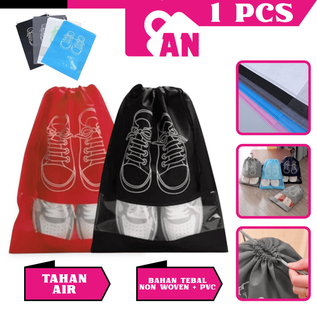 1PCS Tas Serut Sepatu Sandal Organizer Aksesoris Traveling Kantong Pouch Bag Travel Shoes A030
