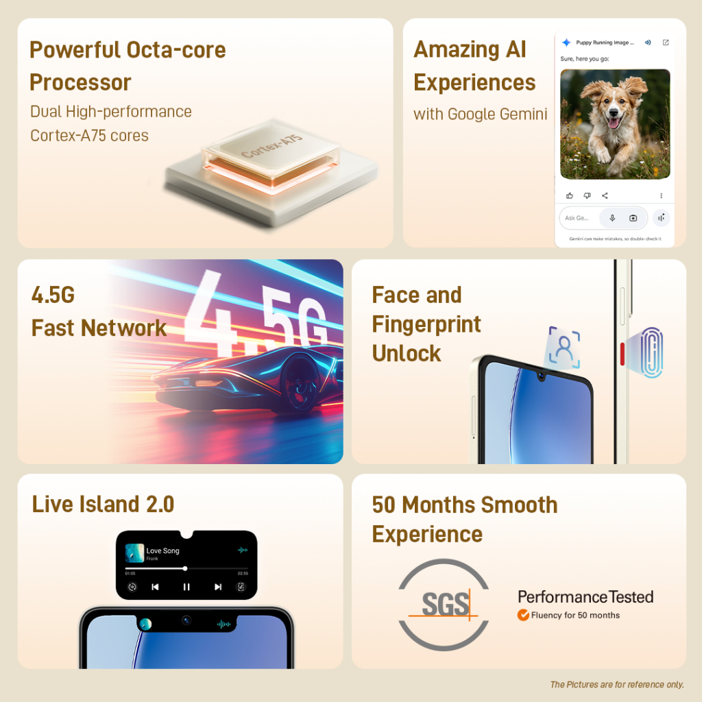 Handphone nubia A56 ROM 128GB RAM 12GB (4+8GB) Smartphone Kamera AI 13MP Triple Camera Layar 6.75" 90Hz, Baterai 5000mAh Fast Charging - Gambar 3
