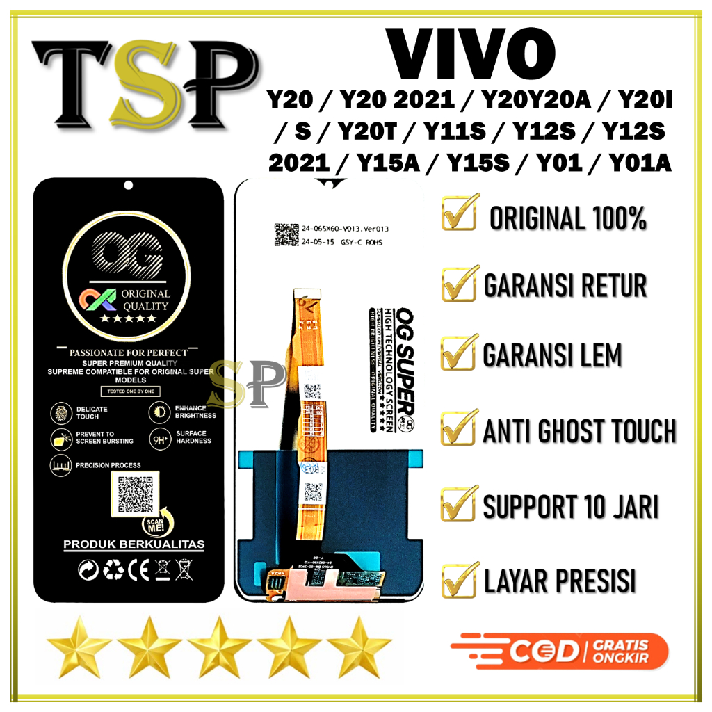 ORIGINAL LCD VIVO Y20 / Y20A / Y20i / Y20S / Y20T / Y11S / Y12S / Y15A / Y15S / Y01 / Y01A ORIGINAL 100% NEW FULLSET