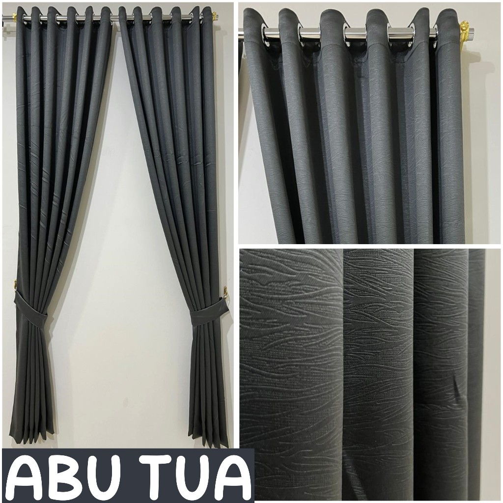 KONG GORDEN BLACKOUT EMBOS MOTIF SERAT MINIMALIS TEBAL LAKU KERAS - GORDENG JENDELA HORDENG PINTU