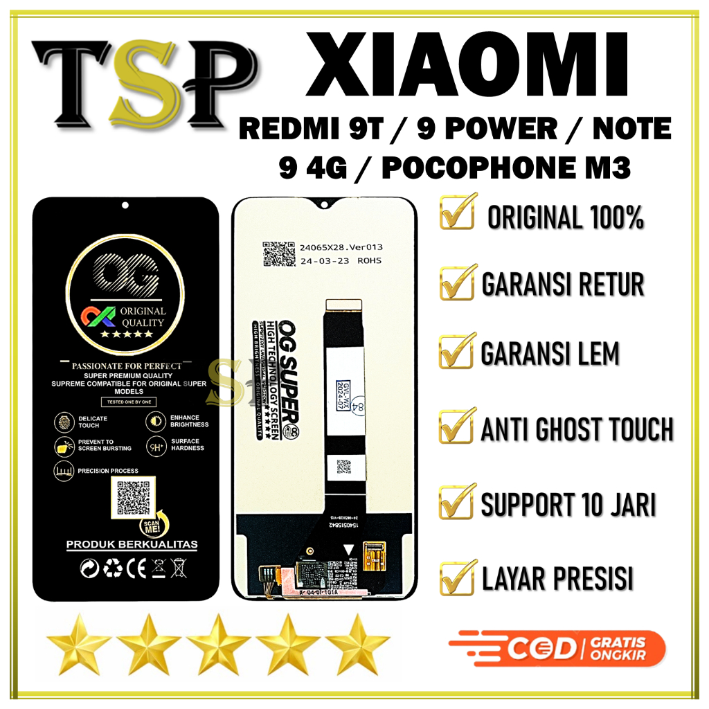 LCD TOUCHSCREEN XIAOMI POCOPHONE M3 / REDMI 9T / NOTE 9 4G / REDMI 9 POWER ORIGINAL 1 SET