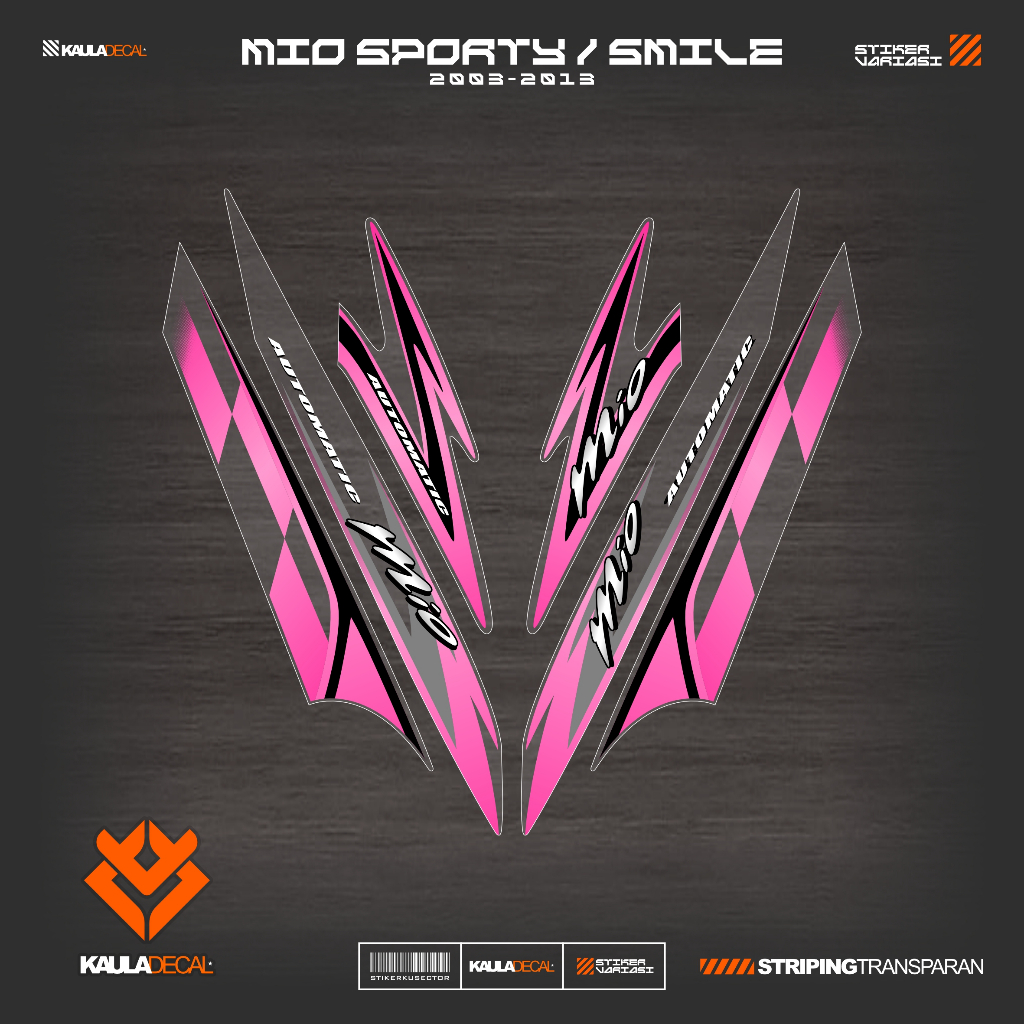 YAMAHA UV TRANSPARENT STRIPING MIO SPORTY MOTIF 15 STICKERS BENING ...