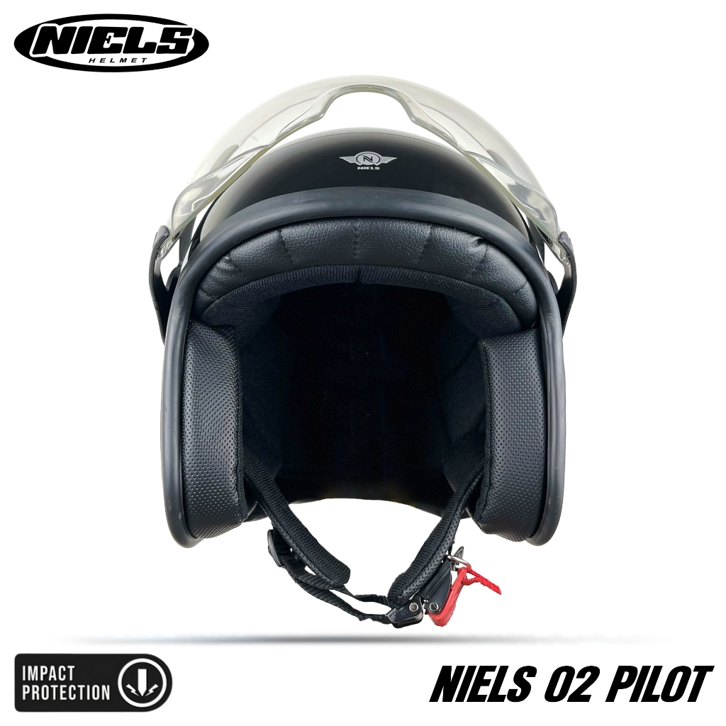 NIELS - Helm Bogo Retro 02 Pilot Dewasa Kaca Pilot SNI Motorcycle