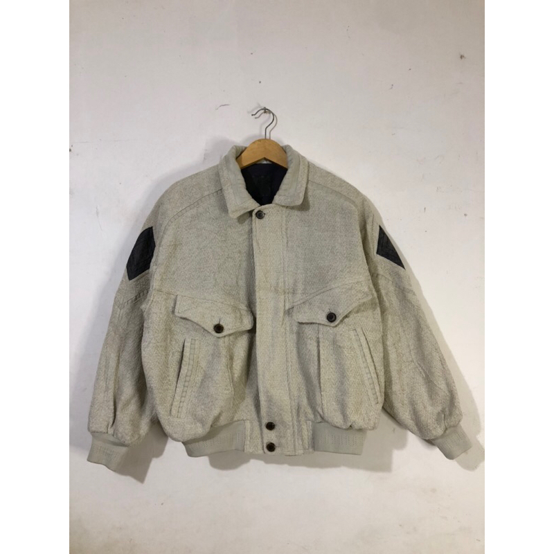 Flight Jacket Wool Boxy Vintage Japan 90s Work Jacket Harrington Luxury ...