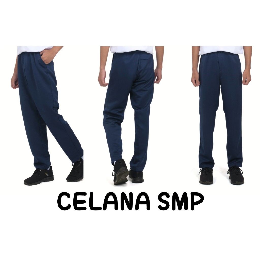 CELANA SERAGAM SEKOLAH SMP MTs DEWASA PANJANG WARNA BIRU DAN PUTIH BAHAN PREMIUM TEBEL DAN NYAMAN - Gambar 3