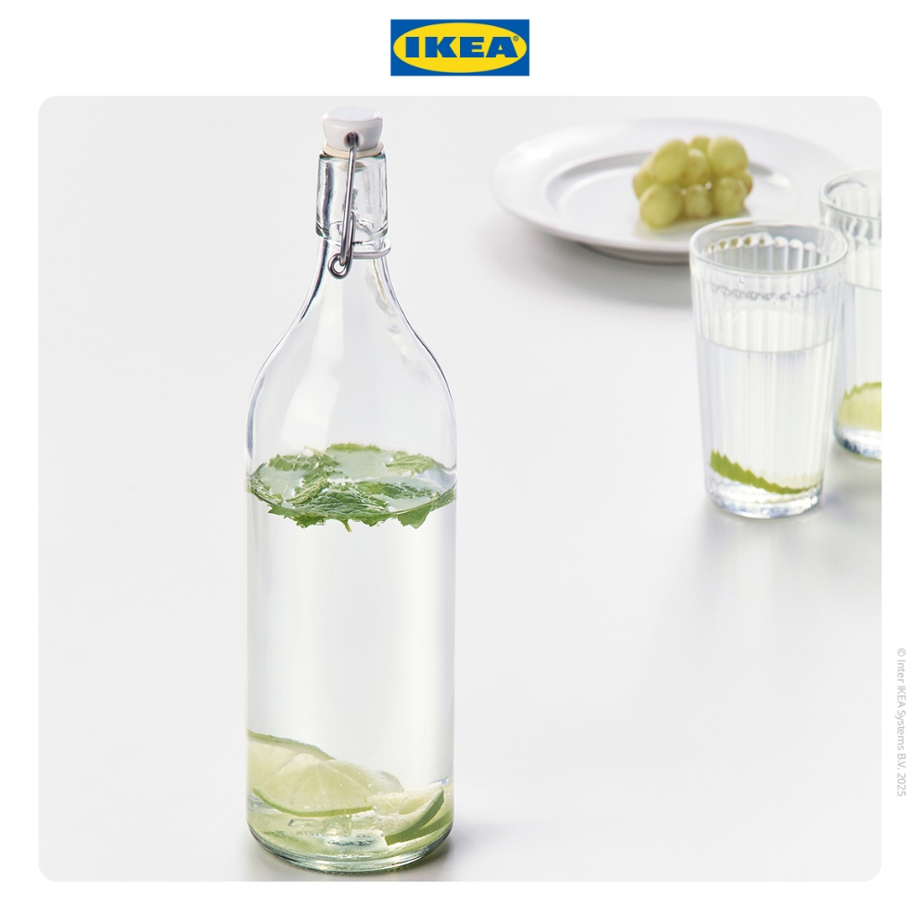 IKEA KORKEN Botol Air Minum Bahan Kaca dengan Penutup Berbagai Ukuran 0.5L 1L - Gambar 4