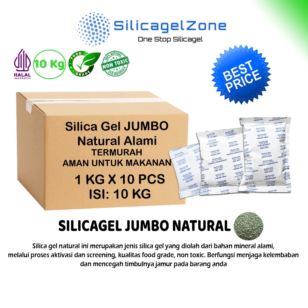 SILICA GEL JUMBO NATURAL ALAMI 10 KG TERMURAH FOOD GRADE