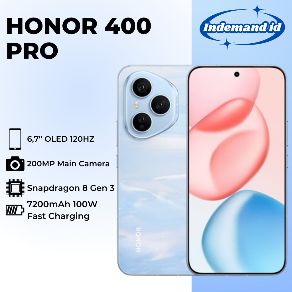 Honor 400 Pro 5G Android 15 6.7" FHD+ OLED 120HZ Snapdragon 8 Gen 3 7200mAh 100W NFC