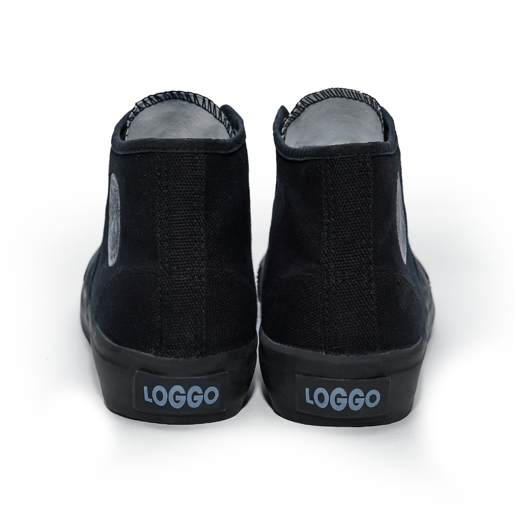 Loggo - Sepatu General Hi Series Hitam - Sneakers Sepatu Kanvas Vulcanized size 37-43 - Gambar 4