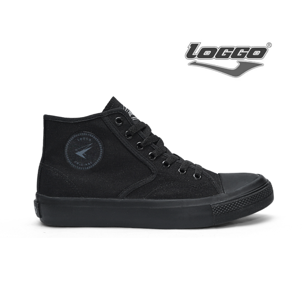 Loggo - Sepatu General Hi Series Hitam - Sneakers Sepatu Kanvas Vulcanized size 37-43